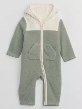 Комбинезон с дубленкой Gap, зеленый