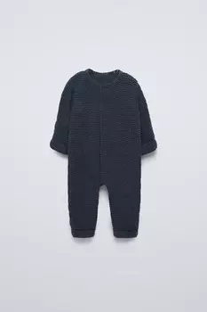 Комбинезон с кабельной вязкой ZARA, бензиновый синий