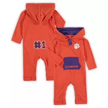 Комбинезон с капюшоном Colosseum Orange Clemson Tigers Генри для новорожденных и младенцев Colosseum