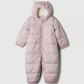 Комбинезон с капюшоном и подкладкой из шерпы для новорожденного Gap, розовый