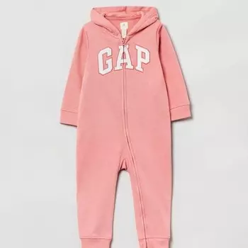 Комбинезон с капюшоном и вышитым логотипом для новорожденного Gap, розовый
