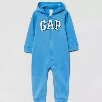 Комбинезон с капюшоном и вышитым логотипом для новорожденного Gap, голубой