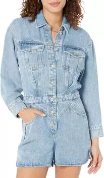 Комбинезон с кокеткой спереди 7 For All Mankind, цвет Volcan Blue