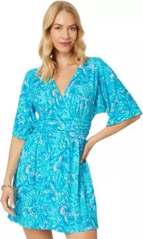 Комбинезон с короткими рукавами Parigi Lilly Pulitzer, цвет Surf Blue Coral Of The Story