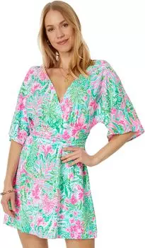 Комбинезон с короткими рукавами Parigi Lilly Pulitzer, цвет Amalfi Blue Leaf It Wild