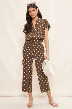 Комбинезон с короткими рукавами застежкой на пуговицы и широкими штанинами Friends Like These