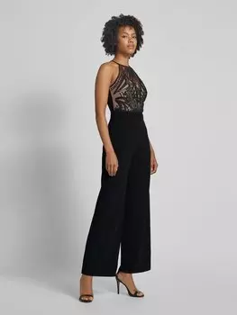 Комбинезон с кружевной отделкой Lipsy, черный