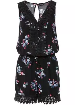 Комбинезон с кружевом Bodyflirt, черный