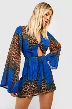 Комбинезон с леопардовым принтом и вырезами Boohoo, разноцветный