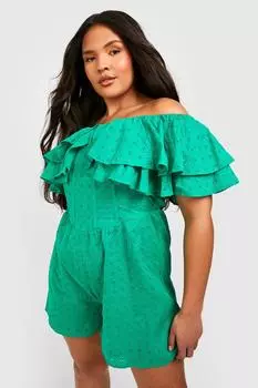 Комбинезон с люсками и рубками на плечах Boohoo, зеленый