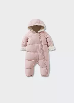 Комбинезон с меховой подкладкой MANGO, пастельный розовый