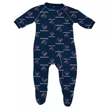 Комбинезон с молнией и реглан для младенцев Houston Texans - темно-синий Outerstuff