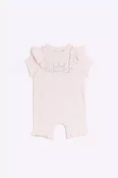 Комбинезон с оборками для маленьких девочек River Island, розовый