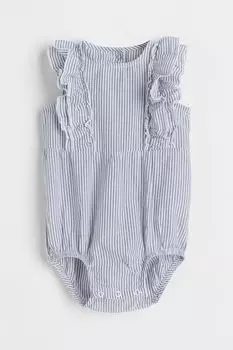 Комбинезон с оборками H&amp;M, сланцево-синий/полосатый