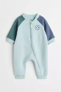 Комбинезон с отложными манжетами H&amp;M, светло-бирюзовый/жук