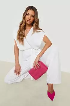Комбинезон с поясом Boohoo, слоновая кость