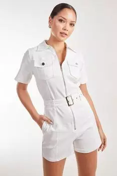 Комбинезон с поясом Pink Vanilla, белый