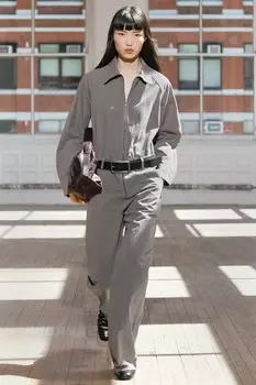 Комбинезон с поясом ZARA, серый