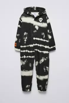 Комбинезон с принтом черепа ZARA, черный