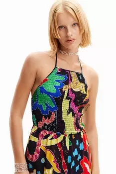 Комбинезон с принтом и широкими штанинами Desigual, мультиколор