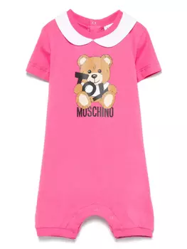 Комбинезон с принтом Leo Teddy Moschino Kids, розовый
