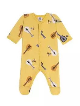 Комбинезон с принтом «ноги и гитары» Petit Bateau, цвет banana yellow