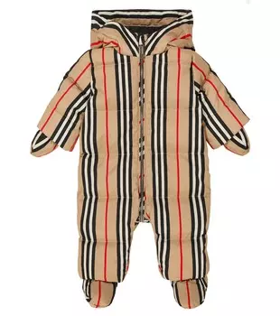 Комбинезон с проверкой архива Burberry Kids, бежевый