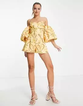 Комбинезон с пышными рукавами в стиле ретро ASOS DESIGN
