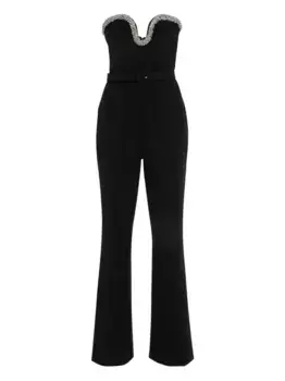 Комбинезон с расклешенными штанинами Roland Mouret, черный