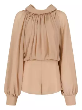 Комбинезон с рукавами-фонариками и сборками Marni, нейтральный