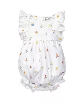 Комбинезон с рюшами для маленьких девочек с поздравлениями на день рождения — для малышей Petite Plume, белый