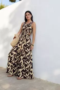 Комбинезон с рюшами и резинкой Next, черный