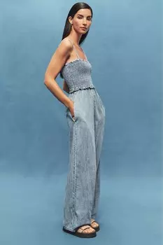 Комбинезон с рюшами и широкими штанинами Next, белый