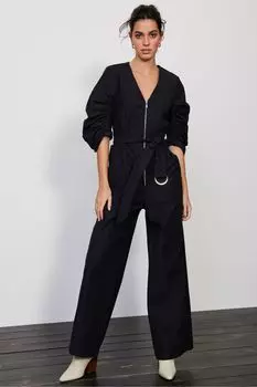 Комбинезон с рюшами на рукавах Mint Velvet, черный