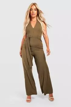 Комбинезон с широким ременем plus Boohoo, оливковый