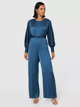 Комбинезон с широкими штанинами Closet London, темно-синий