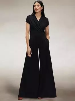 Комбинезон с широкими штанинами и коротким рукавом HotSquash, черный