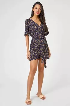 Комбинезон с темными цветочными мотивами Dusk, синий