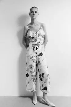 Комбинезон с воланами H&M, белый