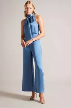 Комбинезон с воротником-халтер Ambriaa и брюки-палаццо Ted Baker, синий