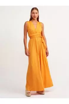 Комбинезон с воротником-халтером Оранжевый Dilvin