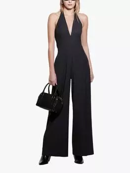 Комбинезон с воротником-стойкой в тонкую полоску SISLEY, серый