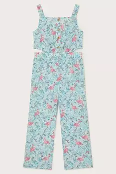 Комбинезон с вырезами и мотивом единорога и фламинго Monsoon, синий