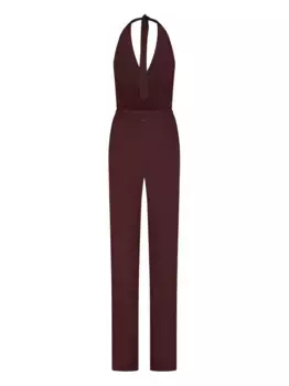 Комбинезон с вырезом халтер Fisico, коричневый