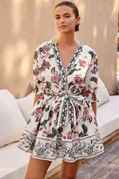 Комбинезон с вышитой юбкой Next, белый