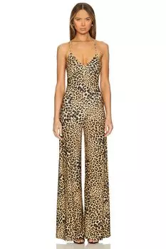Комбинезон с заниженной спиной Norma Kamali, цвет cheetah patch