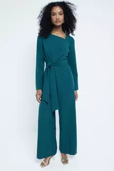 Комбинезон с запахом спереди River Island, зеленый