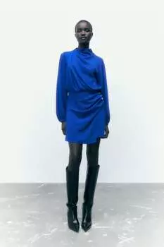 Комбинезон с запахом ZARA, кобальт