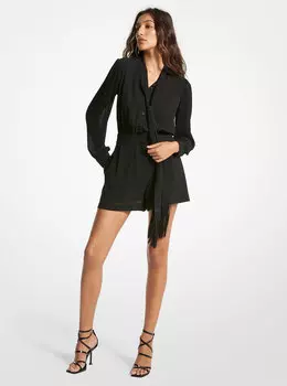 Комбинезон с завязками и воротником Georgette Michael Kors, черный