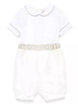 Комбинезон с жаккардовой монограммой La Stupenderia, белый